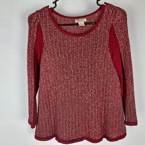Lucky Brand Dark Red with Gold Threading Sweater